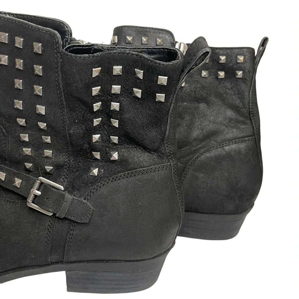 LAUREN Ralph Lauren Studded Booties Leather Moto Size 10 - Picture 5 of 6